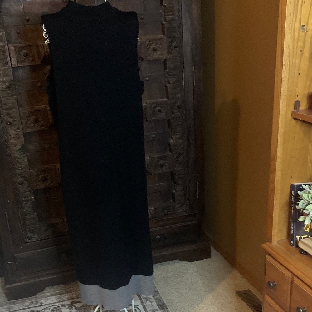 Athleta Black and Gray Knit dress.  wool blend size large